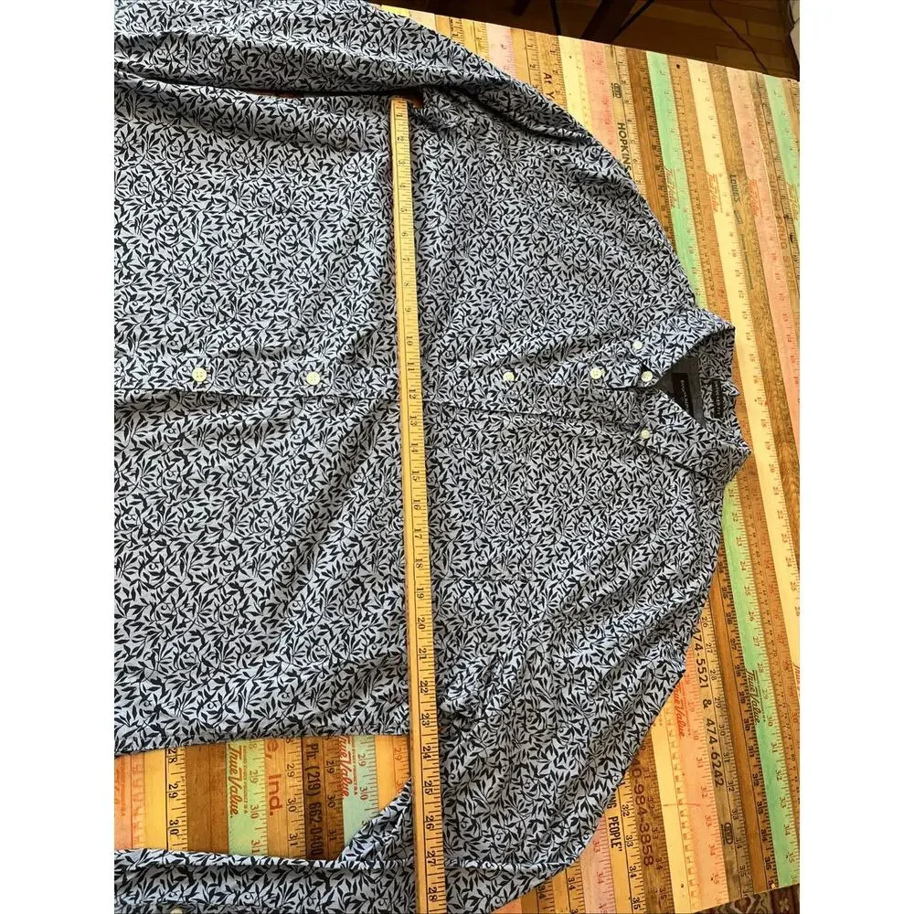 Lot 2 Banana Republic Button Down XL Stripe Floral Untucked Organic Cotton Linen